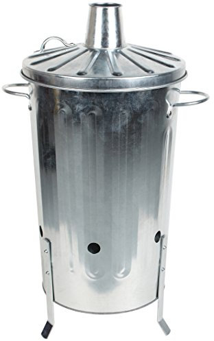 CrazyGadget® Small Medium Large Extra Large Galvanised Metal Incinerator Fire Burning Bin with Special Locking Lid (18 Litre)