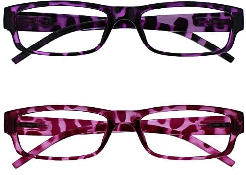 The Reading Glasses Company Die Lesebrille Unternehmen Lila & Rosa Schildpatt Leicht Leser Wert 2er-Pack Herren Frauen RR32-54 +2,50