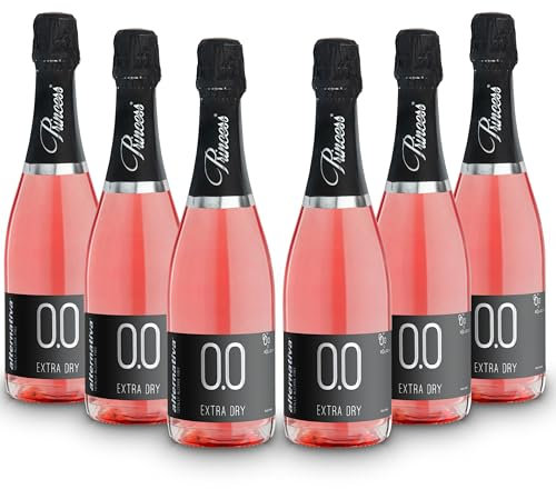 ALTERNATIVA Rosato Extra Dry Frizzante Analcolico 0.0% - Bollicine Senza Alcol, Dealcolato Italiano - Ideale per Celebrazioni e Regali - Confezione da 6 Bottiglie da 750ml Alcool Free