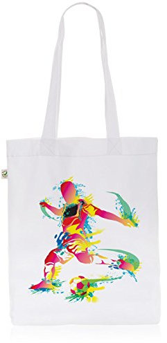 style3 WM EM Deutschland Biobaumwolle Beutel Jutebeutel Tasche Tote Bag Weltmeisterschaft, Farbe:Weiß