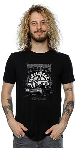 Absolute Cult Supernatural Men's Winchester Bros T-Shirt Large Black