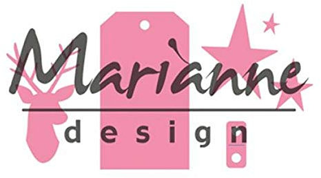 Marianne Design Karin's Deer, Stars & Tag Christmas Collectables Gift Wrapping Die, Pink