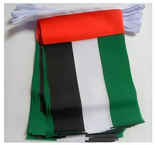 AZ FLAG - Fahnenkette Vereinigte Arabische Emirate 6 Meter Mit 20 Flaggen - 21x14 cm - Vereinigte Arabische Emirate Girlande Flaggenkette 14 x 21 Cm