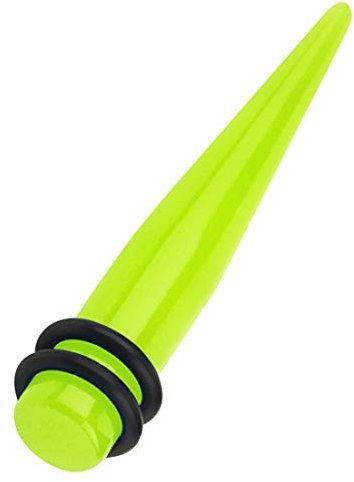 Piersando Dehnungsstab Ohr Piercing Dehnstift Dehner Ohrdehner Dehnstab Flesh Tunnel Plug Expander Taper Stab Glow in The Dark 6mm Neongelb