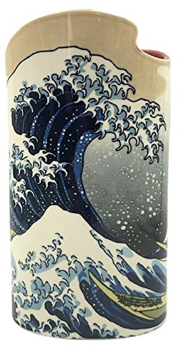 John Beswick Hokusai Die große Welle vor Kanagawa Vase, Keramik, Japanisch, Rechteckig, Blau