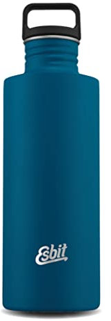 Esbit Trinkflasche Sculptor - Edelstahl Trinkflasche mit praktischem Loop Verschluss - 1000 ml in Blau
