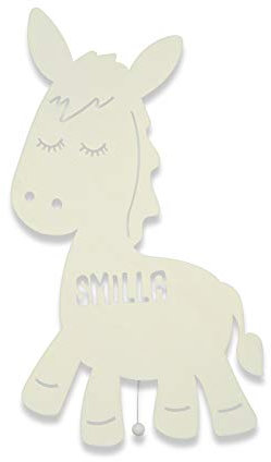 hellomini Schlummerlicht mit Namen Esel Personalisierte Wandleuchte kinderzimmer-lampe Nachtleuchte/Tauf-Geschenk oder zur Geburt für Baby und Kind für Mädchen Jungen Nachtlicht [Energieklasse A++]