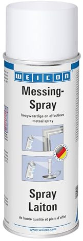 WEICON Spray Laiton 400 ml/Revêtement purement métallique/Teinte : laiton-métallique, mat