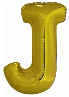 Amscan 9909585 9909585-Gold Buchstabe J SuperShape Folienballon-40, gold