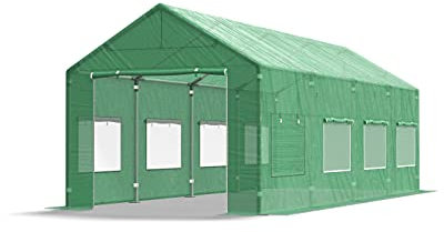 Das Company Serre en film plastique 3 x 8 m sans construction Tente de jardin Vert