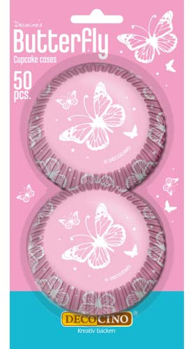 DECOCINO Muffin-Förmchen Schmetterlinge (50Stk.) – Muffin-Deko | Cupcake-Deko – Schmetterling-Deko – Deko für Kinder-Geburtstage & Garten-Partys!