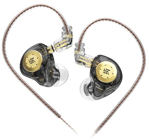 KZ EDX PRO in-Ear Auricolari,HIFI Bassi Cuffie in-Ear con Guscio in Resina e Metallo Cablate Cuffie 1DD 10mm Driver Dinamico 2Pin 0.75mm OFC Cavo per Musicista (nero, senza microfono)