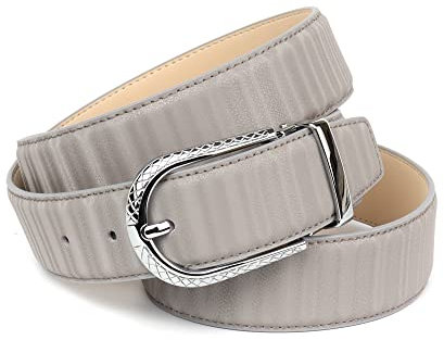 Anthoni Crown Damen Ledergürtel Gürtel, Grau, 75