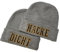 Outfitfabrik Beanie Set Hacke Dicht in grau mit goldfarbenem/schwarzem 3D-Stick (2 Beanies, warme Wintermütze, Geschenk, Statement, Sprüche), für Männer und Frauen, dehnbar