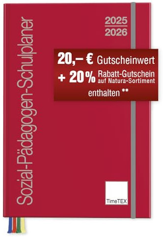 TimeTEX Sozial-Pädagogen-Schulplaner A4-Plus - Schuljahr 2025-2026 - Sozialpädagogen-Kalender - gebunden - Timetex 10558