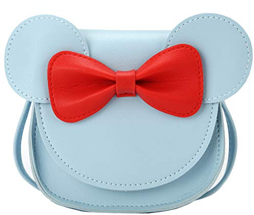 QiMing Little Mouse Ear Bow Crossbody Purse,PU-Schultertasche für Kinder Mädchen Kleinkinder