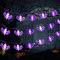 JOFONY Halloween Fledermaus Lichterkette,Lila Lichter für Halloween Deko Innen-und Außenbereich,20 LEDs 2 Beleuchtungsmodi Batteriebetriebene