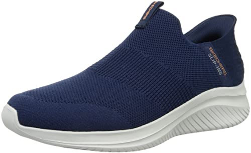 Skechers Mens Ultra Flex 3.0 Smooth Step Trainers, Navy Knit Trim, 11 UK