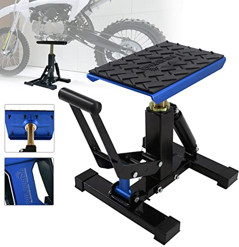 POLARBEAR Dirt Bike Stand Motorcycle Hoist Lift Stand Center Jack Adjustable Heavy Duty 1200Lbs Capacity Repair Lifting Jack Stand Table Rack(Blue)