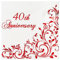 Crisky Red 40th Anniversary Cocktail Napkins for Ruby Wedding Party Decoration, 3-Ply Disposable Beverage Dessert Napkins, 50 Counts
