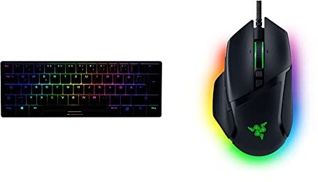 Sharkoon Skiller SGK50 S4 bk Kailh Red, Gaming-Tastatur, schwarz & Razer Basilisk V3 - Kabelgebundene, anpassbare Gaming Maus mit Chroma RGB für PC/Mac (10+1 programmierbare Tasten) Schwarz