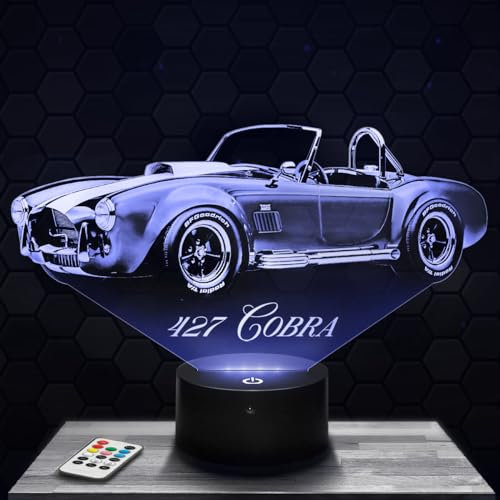 Lampephoto.fr Nachttischlampe - Touch-Nachtlicht Auto Cobra 427 3D-LED-Lampe Illusion, Geschenkidee Weihnachten Geburtstag Junge und Mädchen Nachttischlampe Kinder- oder Erwachsenenzimmer TOP