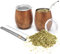 BALIBETOV Modern Mate Cup and Bombilla Set (Yerba Mate Cup) -Yerba Mate Set Includes Double Walled 18/8 Stainless Steel Mate Tea Cup, Two Bombilla Mate (Straw) and a Cleaning Brush (Wood)