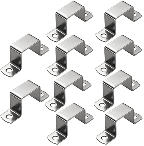 JruiZhp10 abrazaderas cuadradas oblongas, hebilla de tubo cuadrada de acero inoxidable, abrazadera de tubo en forma de U, hebilla de abrazadera de sillín de tubo de caballo (30 x 30 mm)