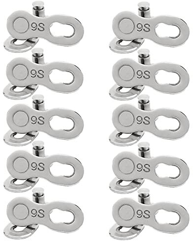 10 Pairs Bike 9 Speed Chain Link Connector Steel Quick Link Universal Bicycle Chain Connector Lightweight Magic Buckle Missing Master Links Bicycle Chain Accessories