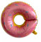 Folienballon Motiv Food, Donut pink, ca. 75 x 70 cm - Party Luftballon Deko Dekoration JGA Helium Heliumballon XXL Ballon Geburtstag Essen Süßigkeit Fast Food Imbiss Hochzeit Eis