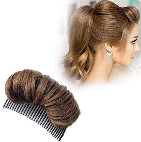 Unsichtbares Flauschiges Haarpolster, Bump Up Comb Clip Haarknoten, Bump It Up Volumen Haar Basis, Haarverdickung Flauschige Perücke Haarpolster Haarbasis Bump Styling Insert Tool DIY(Hellbraun)