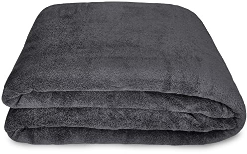 NYVI Kuscheldecke CozyFleece 150x200 cm Anthrazit 2er Set - Wolldecke Flauschig, Warm, Weich, Fusselfrei - Fleecedecke für Couch, Bett, Sofa - Wohndecke, Sofadecke, Couchdecke, Blanket