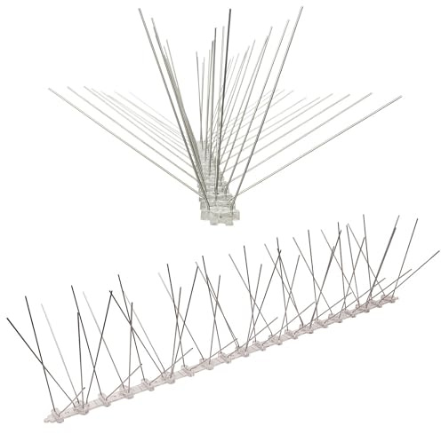 1 Meter (2 x 0,5m) Taubenspikes 5-reihig auf Polycarbonat - hochwertige Lösung für Vogelabwehr Taubenabwehr Spikes