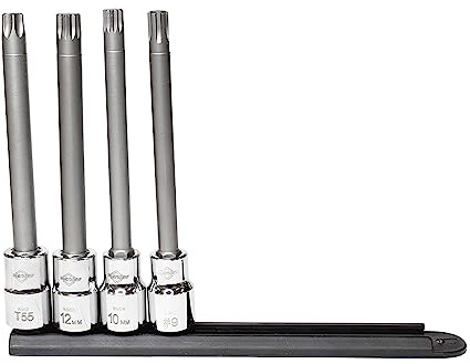 Mayhew Tools 16050 Juego de brocas de inserción de pernos de cabeza larga personalizada, cromado, 4 piezas