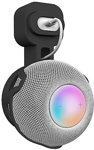 honecumi Wandhalterung für HomePod Mini | HomePod Mini Halterung Wand Ständer Halter, Kabelmanagement Platzsparend Steckdosen Wandhalterung für Homepod Mini Sprachassistent- Elegantes Schwarz