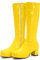 Stivali Alti Color Caramella Lucidi Donna,Stivali Cavallerizzo Zip Laterale per sfilate di Moda Casual,Stivali al Ginocchio Tacco Pelle Verniciata Sexy,Giallo,40 EU