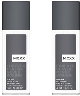 Mexx Forever Classic Never Boring for Him Deodorant Natural Spray – Fruchtig-frisches Herren Deo – 2er Pack (1 x 75ml)