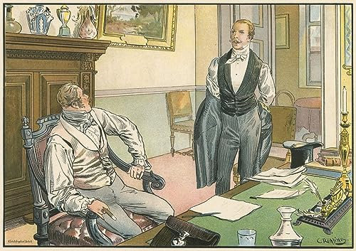 MSTECO Leinwand Bilder Kunstdrucke Abstrakt Poster Berühmtes Gemälde Leben Otto von Bismarcks von Carl Rohling für Wohnzimmer 60x90cm