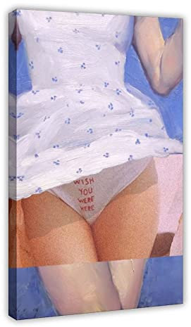 ZOLULA Wish You Were Here Leinwand-Poster, Wandkunst, Dekordruck, Bild Gemälde für Wohnzimmer Schlafzimmer, Dekoration, Rahmen-Stil, 60 x 90 cm