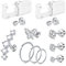AVYRING Professionelles Silber-Knorpel-Ohrlochstechen-Set, 16G CZ-Ohrringstifte 3mm 4mm 5mm und vielseitiges Ohrring-Set mit Schmetterlingsstiften und vielseitigen Creolen 8mm 10mm 12mm
