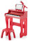 COSTWAY Set Pianoforte Elettrico per Bambini a 37 Tasti, Tastiera Digitale con Microfono Regolabile, Supporto per Spartiti Rimovibile, Funzioni di Record e Playback, per Bambini 3+ Anni (Rosso)