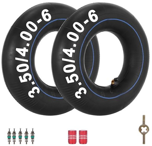3.50/4.10-6 Inner Tube with TR87 Bent Valve Stem for 4 Wheelers ATV Quad Lawn Mower Wheelbarrows Go Kart Snow Blower Tractors Hand Trucks Trolleys Mini Bike Heavy Duty Parts