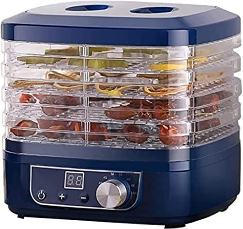 Deshidratador de alimentos digital de 5 niveles, 250 W | Secadora de alimentos grande de 5 bandejas | Control de temperatura ajustable y configuración del temporizador para frutas secas, ver