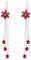 VONALA Rote Blume Lange Durchzieher Threader Ohrringe Juli Geburtstags 925 Sterling Silber Tropfen Fallen Einfädel Ohrringe für Damen Geburtstag Geschenk