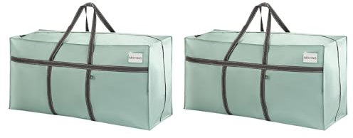 VENO 2 Pack Extra Large Moving Bags, Christmas Tree Storage Bag 7.5 ft, Heavy Duty Storage, Moving Boxes, Large Storage Bins with Lids Alternative for Packing Essentials (Light Green Matte, 2 Pack)