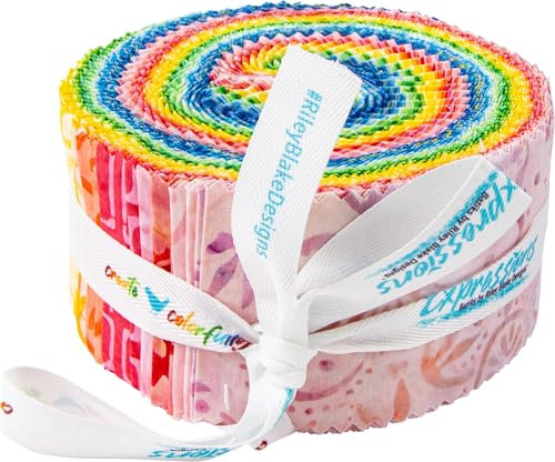 Expressions Batiks Sorbet and Sundaes Rolie Polie 40 2.5-inch Strips Jelly Roll Riley Blake RP-SS-40