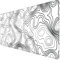 Owege Gaming Mouse Mat XXL 900 x 400 mm White Contour Lines Mouse Mat Large Stitched Edges Waterproof Non-Slip for PC, MacBook, Laptop Improves Precision and Speed