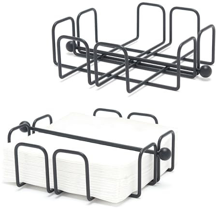 simplywire - Confezione da 2 - Portatovaglioli/salviette con barra di fermo - Colore nero