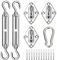 Awning Attachment Set, M5 Heavy Duty Sun Shade Sail Stainless Steel Hardware Kit Sunshade Hook Sun Shade Sail Fixing Hardware Accessories