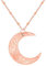 JunyiDIY Collier Élégant Pendentif Lune Plaqué Or Rose - Bijou Islamique pour Femmes Cadeau Fête des Mères Noël Saint-Valentin Ayatul Kursi Ramadan Eid